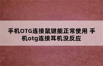 手机OTG连接鼠键能正常使用 手机otg连接耳机没反应